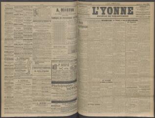 4 vues - L\'Yonne, journal du département, n° 183, samedi 1 août 1908 (ouvre la visionneuse)