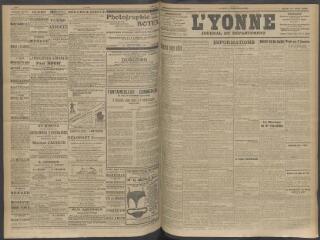 4 vues - L\'Yonne, journal du département, n° 191, mardi 11 août 1908 (ouvre la visionneuse)