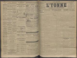 4 vues - L\'Yonne, journal du département, n° 198, jeudi 20 août 1908 (ouvre la visionneuse)