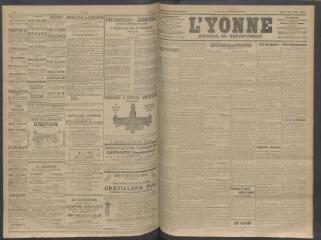 4 vues - L\'Yonne, journal du département, n° 202, mardi 25 août 1908 (ouvre la visionneuse)