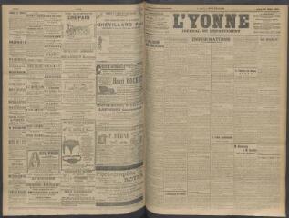 4 vues - L\'Yonne, journal du département, n° 204, jeudi 27 août 1908 (ouvre la visionneuse)
