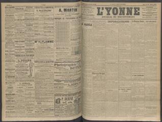 4 vues - L\'Yonne, journal du département, n° 206, samedi 29 août 1908 (ouvre la visionneuse)