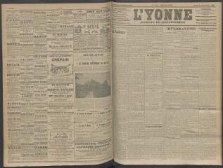 4 vues - L\'Yonne, journal du département, n° 222, jeudi 17 septembre 1908 (ouvre la visionneuse)