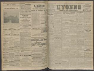 4 vues - L\'Yonne, journal du département, n° 224, samedi 19 septembre 1908 (ouvre la visionneuse)