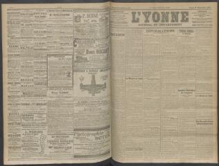 4 vues - L\'Yonne, journal du département, n° 225, lundi 21 septembre 1908 (ouvre la visionneuse)