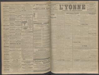 4 vues - L\'Yonne, journal du département, n° 226, mardi 22 septembre 1908 (ouvre la visionneuse)