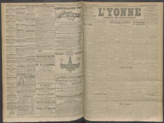 4 vues - L\'Yonne, journal du département, n° 230, samedi 26 septembre 1908 (ouvre la visionneuse)