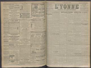 4 vues - L\'Yonne, journal du département, n° 231, lundi 28 septembre 1908 (ouvre la visionneuse)