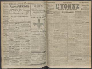 4 vues - L\'Yonne, journal du département, n° 232, mardi 29 septembre 1908 (ouvre la visionneuse)