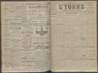 4 vues - L\'Yonne, journal du département, n° 236, samedi 3 octobre 1908 (ouvre la visionneuse)