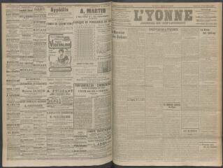 4 vues - L\'Yonne, journal du département, n° 241, vendredi 9 octobre 1908 (ouvre la visionneuse)