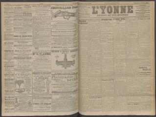 4 vues - L\'Yonne, journal du département, n° 242, samedi 10 octobre 1908 (ouvre la visionneuse)
