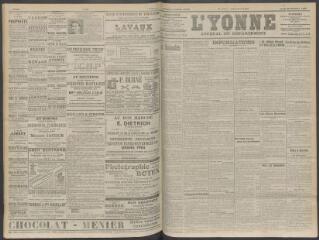 4 vues - L\'Yonne, journal du département, n° 252, jeudi 22 octobre 1908 (ouvre la visionneuse)