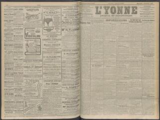 4 vues - L\'Yonne, journal du département, n° 263, mercredi 4 novembre 1908 (ouvre la visionneuse)