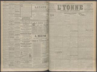 4 vues - L\'Yonne, journal du département, n° 264, jeudi 5 novembre 1908 (ouvre la visionneuse)