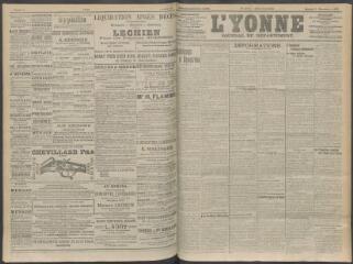 4 vues - L\'Yonne, journal du département, n° 266, samedi 7 novembre 1908 (ouvre la visionneuse)