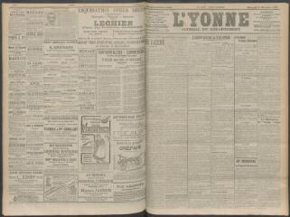 4 vues - L\'Yonne, journal du département, n° 269, mercredi 11 novembre 1908 (ouvre la visionneuse)