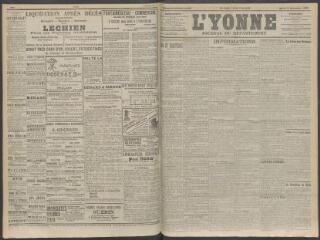 4 vues - L\'Yonne, journal du département, n° 292, mardi 8 décembre 1908 (ouvre la visionneuse)