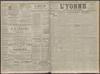 4 vues - L\'Yonne, journal du département, n° 295, vendredi 11 décembre 1908 (ouvre la visionneuse)