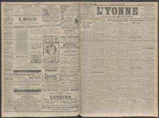 4 vues - L\'Yonne, journal du département, n° 299, mercredi 16 décembre 1908 (ouvre la visionneuse)