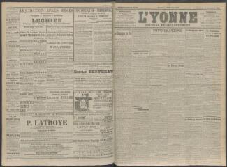 4 vues - L\'Yonne, journal du département, n° 301, vendredi 18 décembre 1908 (ouvre la visionneuse)