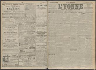 4 vues - L\'Yonne, journal du département, n° 303, lundi 21 décembre 1908 (ouvre la visionneuse)