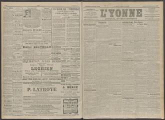 4 vues - L\'Yonne, journal du département, n° 307, samedi 26 décembre 1908 (ouvre la visionneuse)