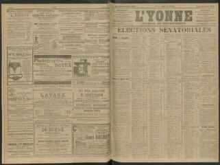 4 vues - L\'Yonne, journal du département, n° 2, lundi 4 janvier 1909 (ouvre la visionneuse)