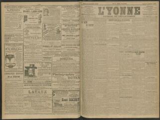 4 vues - L\'Yonne, journal du département, n° 8, lundi 11 janvier 1909 (ouvre la visionneuse)