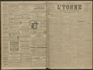 4 vues - L\'Yonne, journal du département, n° 11, jeudi 14 janvier 1909 (ouvre la visionneuse)