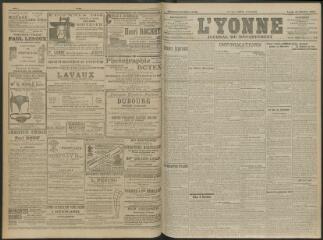 4 vues - L\'Yonne, journal du département, n° 14, lundi 18 janvier 1909 (ouvre la visionneuse)