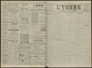 4 vues - L\'Yonne, journal du département, n° 16, mercredi 20 janvier 1909 (ouvre la visionneuse)