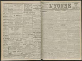 4 vues - L\'Yonne, journal du département, n° 26, lundi 1 février 1909 (ouvre la visionneuse)