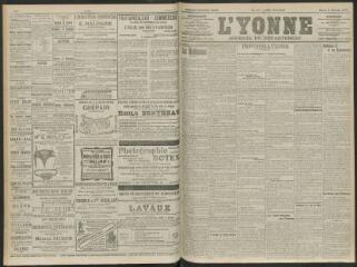 4 vues - L\'Yonne, journal du département, n° 27, mardi 2 février 1909 (ouvre la visionneuse)