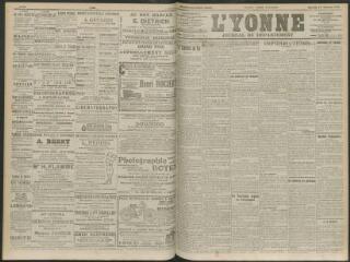 4 vues - L\'Yonne, journal du département, n° 37, samedi 13 février 1909 (ouvre la visionneuse)