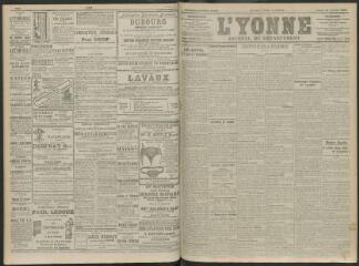 4 vues - L\'Yonne, journal du département, n° 38, lundi 15 février 1909 (ouvre la visionneuse)
