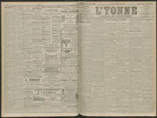 4 vues - L\'Yonne, journal du département, n° 40, mercredi 17 février 1909 (ouvre la visionneuse)