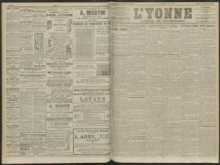 4 vues - L\'Yonne, journal du département, n° 41, jeudi 18 février 1909 (ouvre la visionneuse)