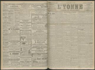 4 vues - L\'Yonne, journal du département, n° 43, samedi 20 février 1909 (ouvre la visionneuse)