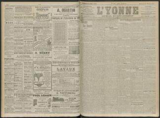4 vues - L\'Yonne, journal du département, n° 46, mercredi 24 février 1909 (ouvre la visionneuse)