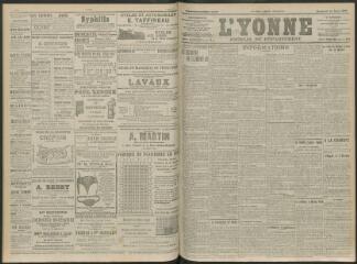 4 vues - L\'Yonne, journal du département, n° 57, mercredi 10 mars 1909 (ouvre la visionneuse)
