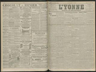 4 vues - L\'Yonne, journal du département, n° 62, mardi 16 mars 1909 (ouvre la visionneuse)