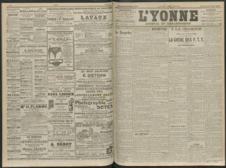 4 vues - L\'Yonne, journal du département, n° 66, samedi 20 mars 1909 (ouvre la visionneuse)