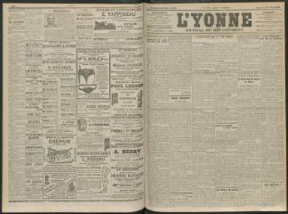 4 vues - L\'Yonne, journal du département, n° 75, mercredi 31 mars 1909 (ouvre la visionneuse)