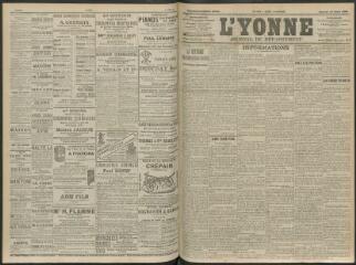 4 vues - L\'Yonne, journal du département, n° 89, samedi 17 avril 1909 (ouvre la visionneuse)