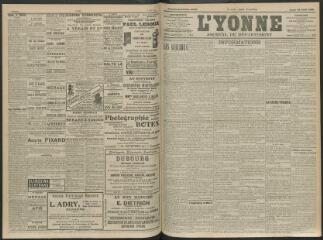 4 vues - L\'Yonne, journal du département, n° 93, jeudi 22 avril 1909 (ouvre la visionneuse)