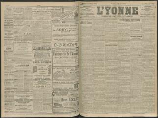 4 vues - L\'Yonne, journal du département, n° 99, jeudi 29 avril 1909 (ouvre la visionneuse)