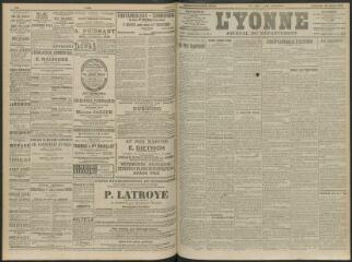 4 vues - L\'Yonne, journal du département, n° 100, vendredi 30 avril 1909 (ouvre la visionneuse)