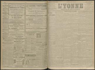 4 vues - L\'Yonne, journal du département, n° 122, jeudi 27 mai 1909 (ouvre la visionneuse)