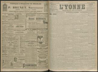 4 vues - L\'Yonne, journal du département, n° 129, samedi 5 juin 1909 (ouvre la visionneuse)